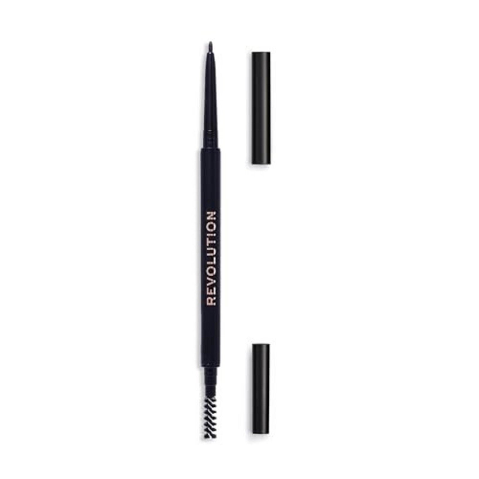 Makeup Revolution, Precise Brow, Eyebrow Cream Pencil & Brush 2-In-1, Ebony, 0.05 g