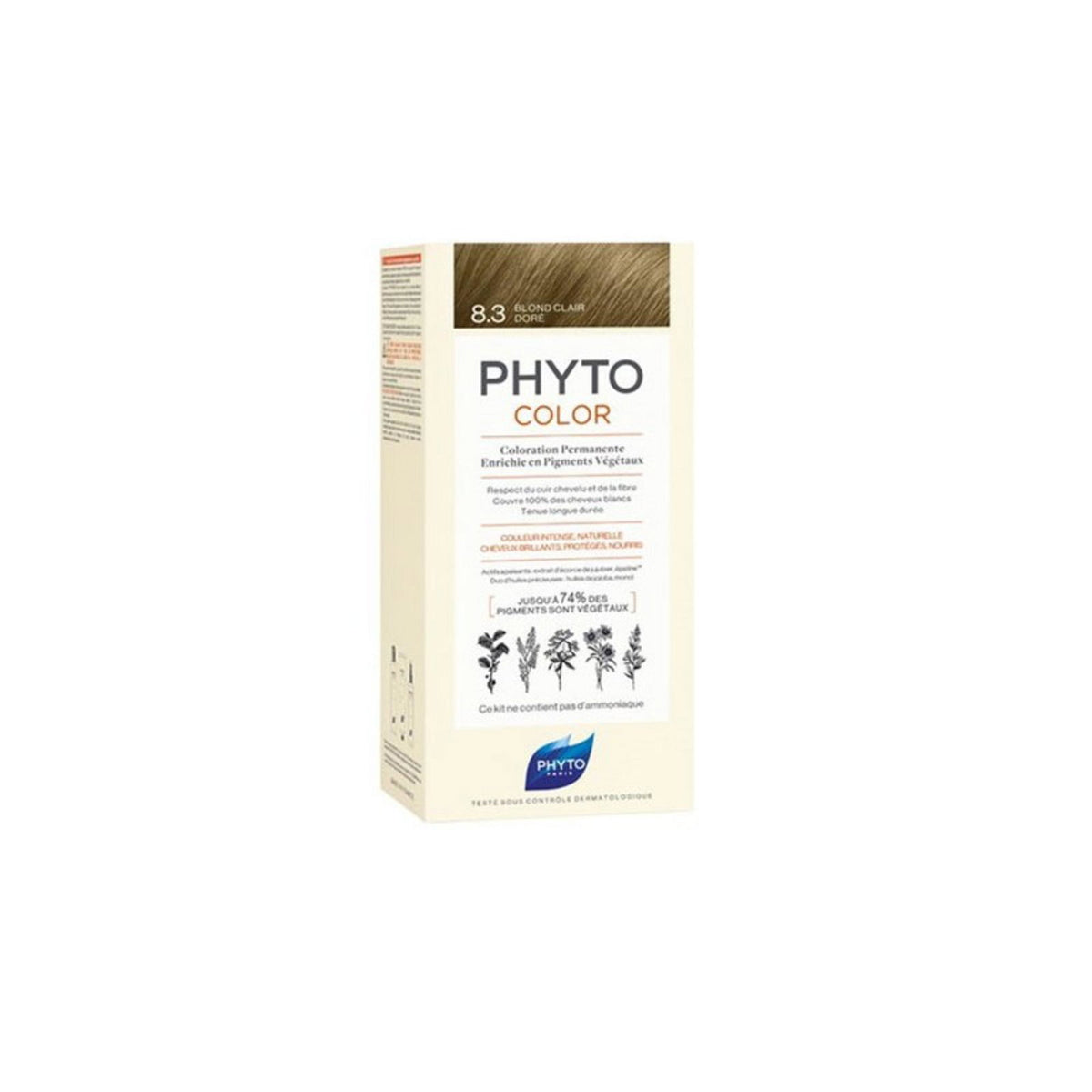 Phyto, Phytocolor, Permanent Hair Dye, 8.3 Light Golden Blonde, 112 ml