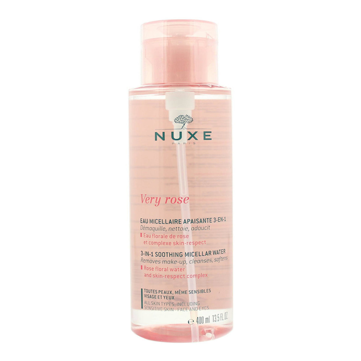 Nuxe, Very Rose, Soothing and moisturizing, Micellar Water, For all skin types, including sensitive, 400 ml