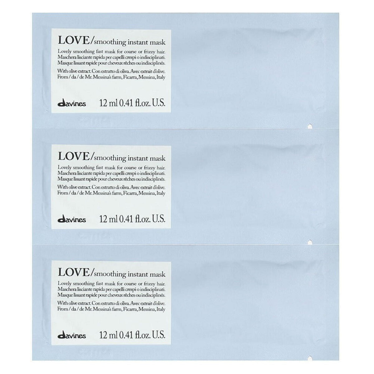 Davines, Love Smoothing, Hair Treatment Cream Mask, 12 pcs, 12 ml