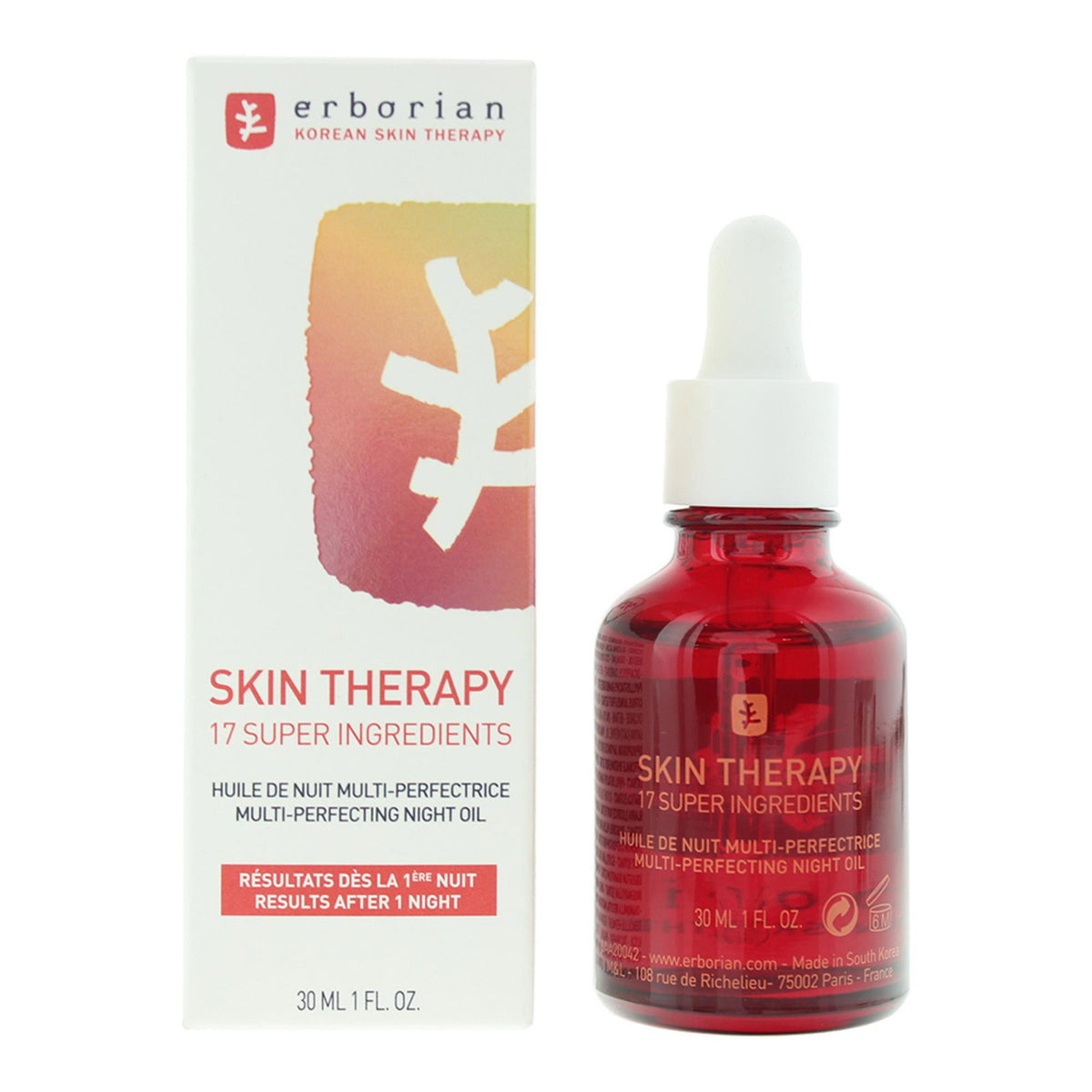 Erborian, Skin Therapy Multi Perfecting, Anti-Imperfections, Night, Oil, Face, 30 ml