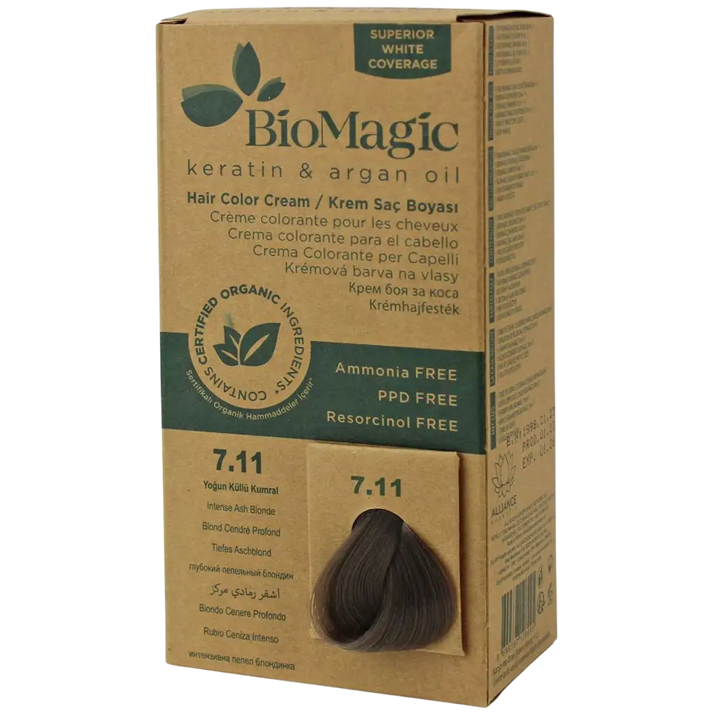 Biomagic, Biomagic, Keratin & Argan Oil, Permanent Hair Dye, 7.11 , 250 ml *Tester