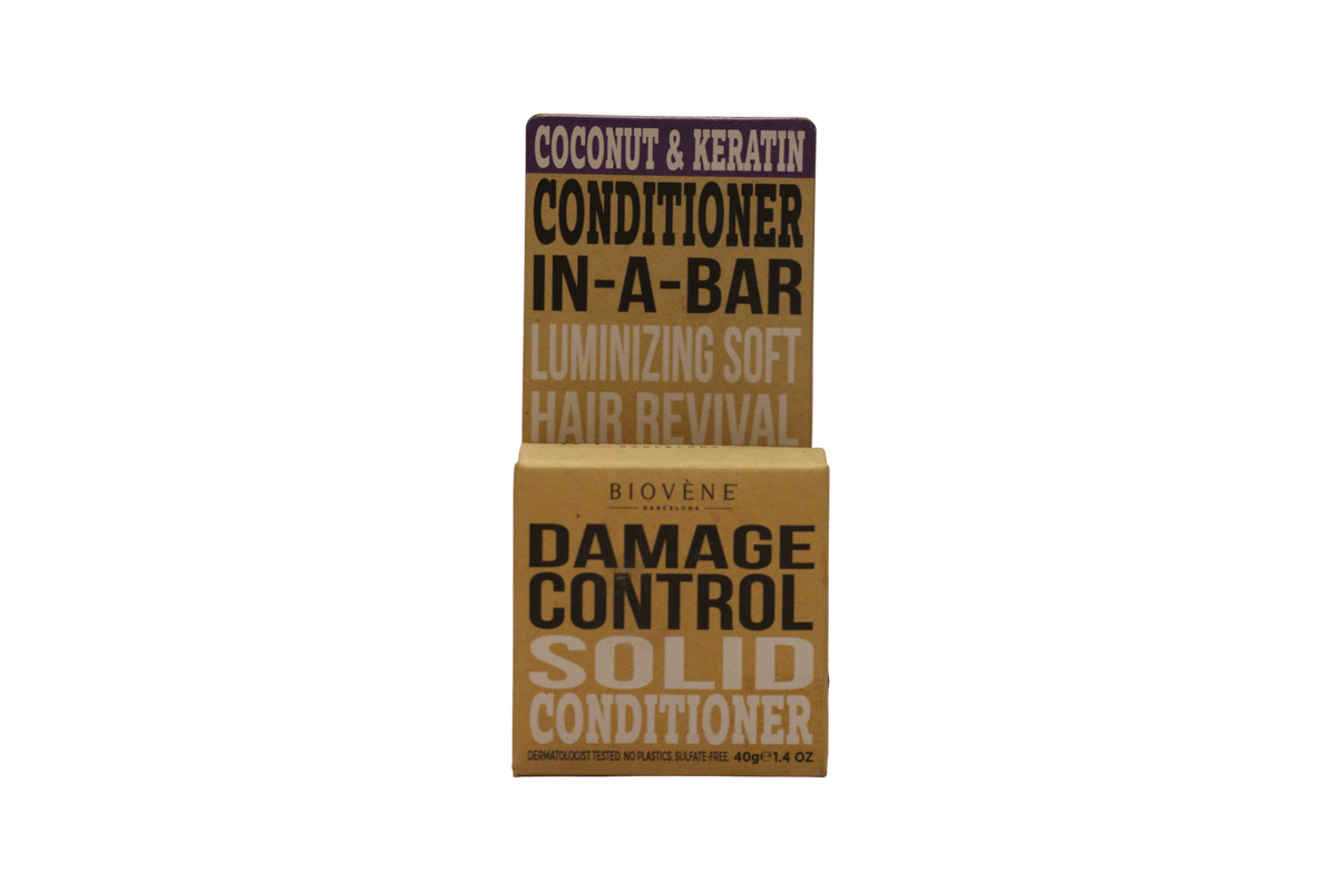 Biovene Damage Control Après-shampooing solide à la noix de coco et à la kératine 40 g Tester