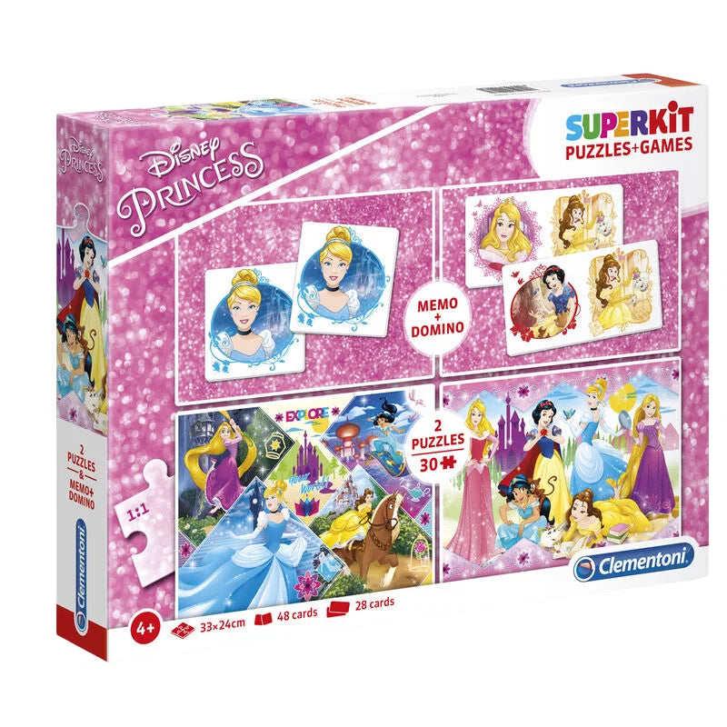 Clementoni SuperKit Disney Princess Coffret de puzzles et de jeux - 28 pcs