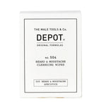 Set, Depot, 500 Beard & Mustache Specifics No. 504, Beard & Moustache Cleansing Wipes, 12 pcs