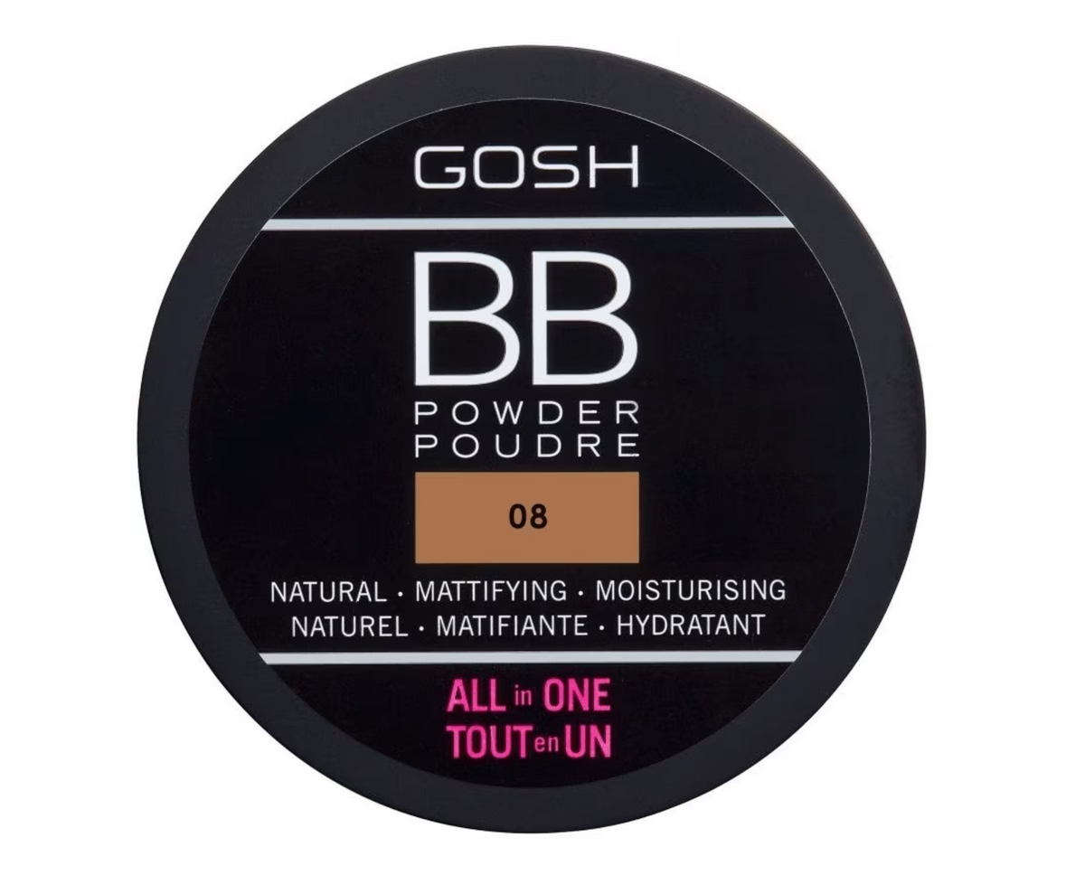 Gosh, All in One, Vegan, Matte Finish, BB Powder, 08, Chestnut, 6.5 g
