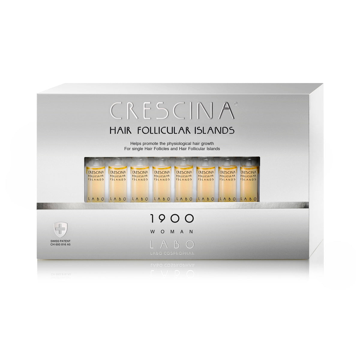 Labo Suisse, Crescina Follicular Islands 1700, For Growth Stimulation, Ampoules Treatment Serum, For Scalp, For Women, 20 pcs