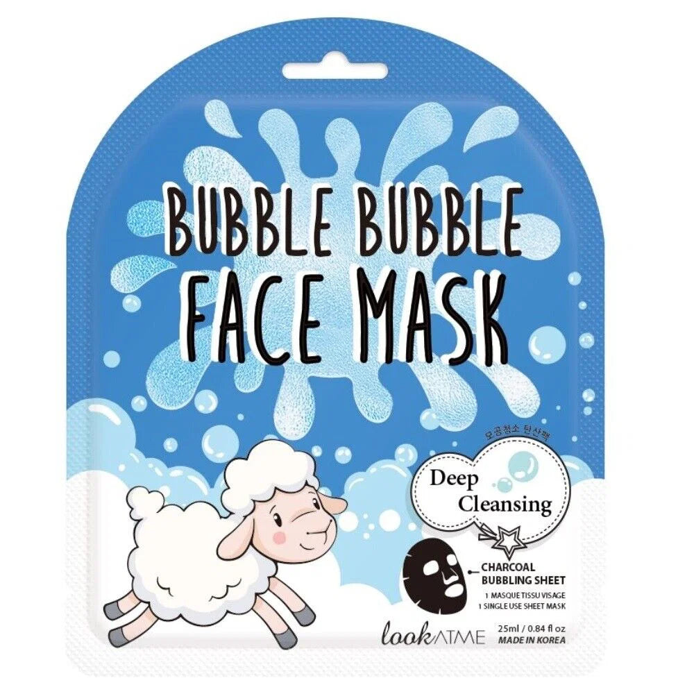 Look At Me Bubble Bubble Masque en tissu nettoyant en profondeur au charbon 25 ml