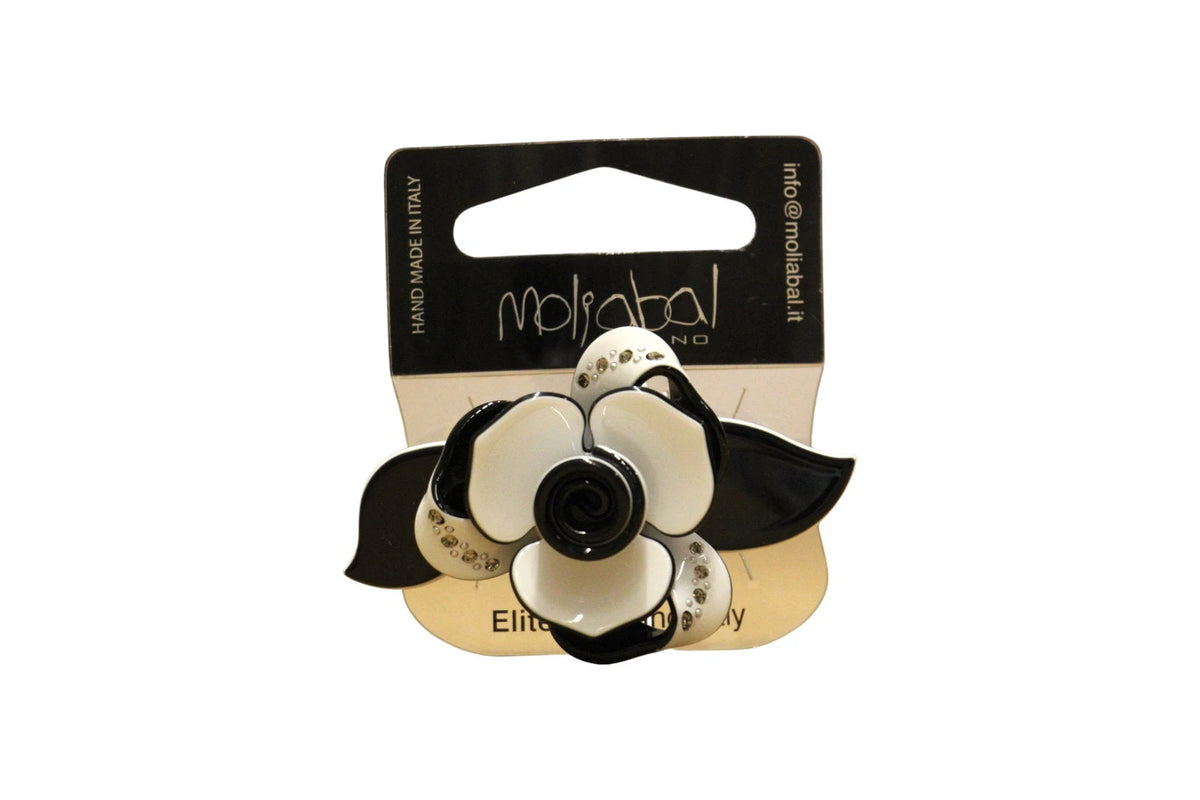 Moliabal Pince à cheveux 340 Fleur ébène et ivoire
