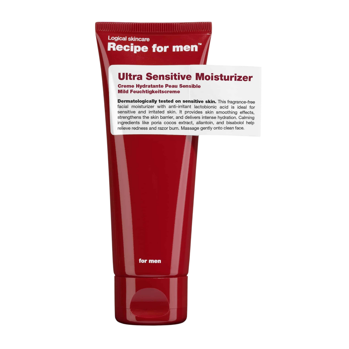 Recipe For Men Soin hydratant pour peaux ultra-sensibles 75 ml