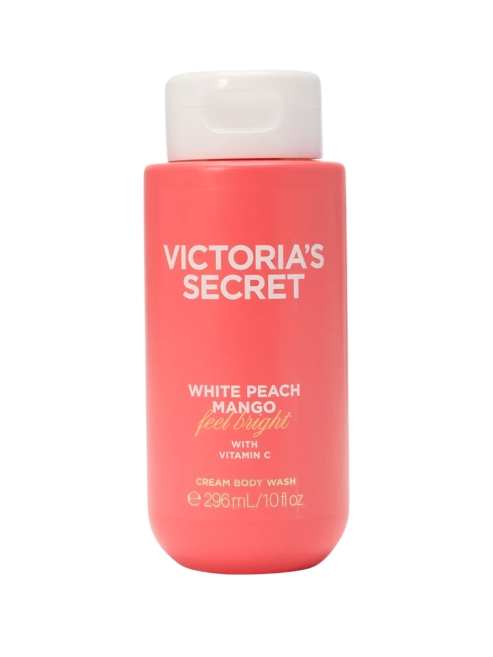 Victoria's Secret Feel Bright Crème de douche à la pêche blanche et à la mangue avec vitamine C, 296 ml